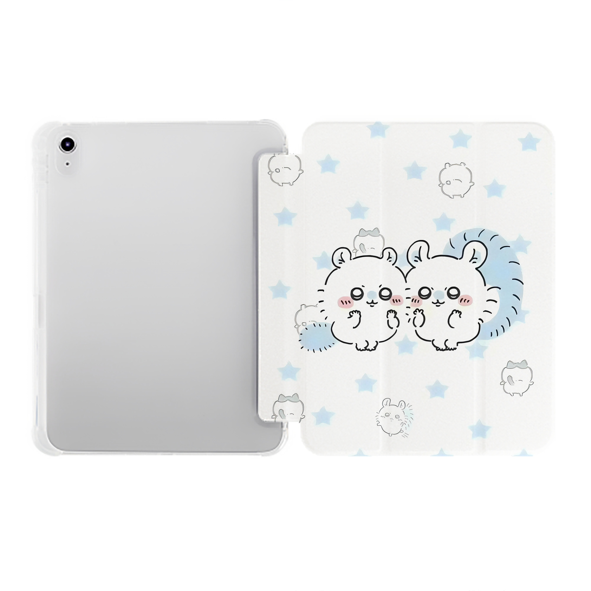 （画像用） ちいかわ Chii-kawa IPad ケース ペン収納付き 三つ折りスタンド PUレザー×シリコン 対応機種9.5/10.5/10.9インチ